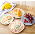 Square Wheat Straw Plastic Plates for Home